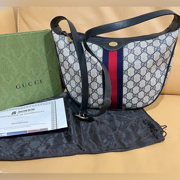 Gucci Handbags - COMING SOON: Vintage Gucci Shoulder Bag Sherry Line In Navy Blue